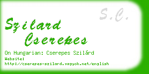 szilard cserepes business card